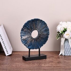 NEW 12" H Abstract Sculpture Above Cabinet Decor Kitchen, Round Statue